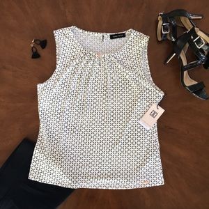 Ivanka Trump sleeveless mini print top size Large